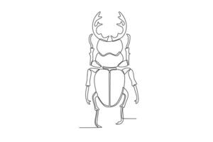 ein Single kontinuierlich Linie Zeichnung von ein Käfer zum das Bauernhof Logo Identität. Single Linie Zeichnung Grafik Design Vektor Illustration