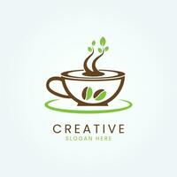 Grün Kaffee Logo Design Vektor Bild