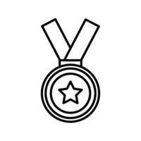 Medaille Linie Vektor Symbol , Gewinner Symbol , Gliederung Medaille