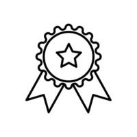 Medaille Linie Vektor Symbol , Gewinner Symbol , Gliederung Medaille