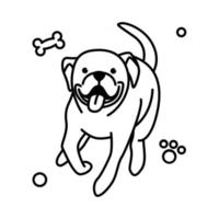 niedliche Cartoon-Vektor-Illustration-Symbol eines großen Hundes. es ist Umrissstil. vektor