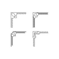 ästhetisch Floran Ecke , geometrisch Ecke , ästhetisch Ecke Rahmen Dekoration vektor