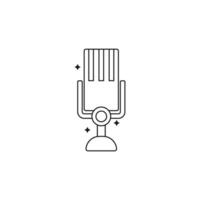 Mikrofon Gliederung Symbol Vektor Vorlage