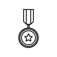 Medaille Linie Vektor Symbol , Gewinner Symbol , Gliederung Medaille