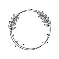 cirkel blommig ram linje konst illustration fri vektor element