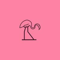 Flamingo Linie Kunst. einfach minimalistisch Logo Design Inspiration. Vektor Illustration.