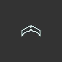 Schnurrbart Linie Kunst. einfach minimalistisch Logo Design Inspiration. Vektor Illustration.