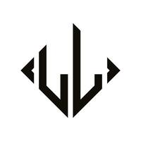 logotyp l. romb monogram 2 brev alfabet font logotyp logotyp broderi vektor