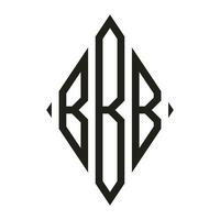 logotyp b komprimerad romb monogram 3 brev alfabet font logotyp logotyp broderi vektor