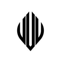 Logo u Kurve Rhombus verlängert Monogramm 3 Briefe Alphabet Schriftart Logo Logo Stickerei vektor