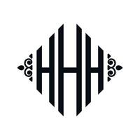 logotyp h. romb monogram 3 brev alfabet font logotyp logotyp broderi vektor