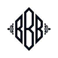 Logo b. Rhombus Monogramm 3 Briefe Alphabet Schriftart Logo Logo Stickerei vektor