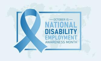 National Behinderung Beschäftigung Bewusstsein Monat ist beobachtete jeder Jahr im Oktober. Vektor Vorlage zum Banner, Gruß Karte, Poster mit Urlaub Konzept. Vektor Illustration.