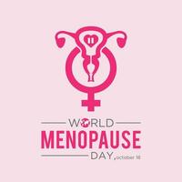 Welt Menopause Tag ist beobachtete jeder Jahr auf das 18 .. Oktober. Vektor Vorlage zum Banner, Gruß Karte, Poster mit Hintergrund. Vektor Illustration.