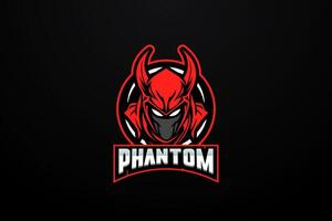 rot Phantom dämonisch Maskottchen Spielen Logo vektor