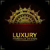 Luxus Mandala Hintergrund Design mit golden Farbe dekorativ Element vektor