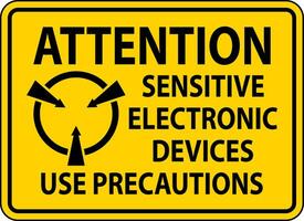 statisch Warnung Zeichen Beachtung - - empfindlich elektronisch Geräte verwenden Vorsichtsmaßnahmen vektor