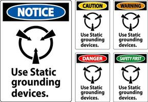 Warnung Zeichen verwenden statisch Erdung Geräte vektor