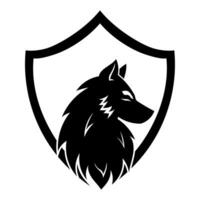 head wolf logotyp vektor