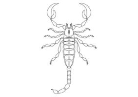 svart och vit scorpion ClipArt vektor isolerat på vit bakgrund. färg sida av en scorpion