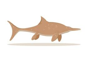 ichthyosaurus dinosaurie tecknad serie karaktär vektor illustration