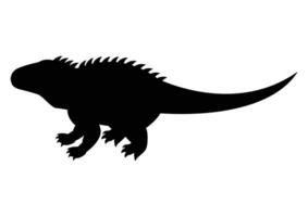 Shansisuchus Dinosaurier Silhouette Vektor isoliert auf Weiß Hintergrund