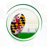 Flagge von Maryland auf Rugby Ball. runden Rugby Symbol mit Flagge von Maryland. vektor