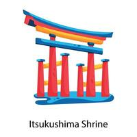 trendiger Itsukushima-Schrein vektor