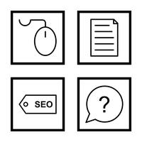 Satz von Vector SEO Search Engine Optimization Icons