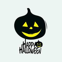 glücklich Halloween dekorativ Element oder Halloween Logo mit traditionell Figuren. anwendbar zum Gruß Karten, Einladungen, Poster, Party Flyer. vektor