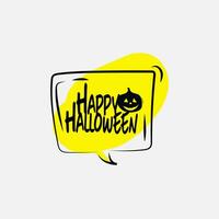 glücklich Halloween Text Box Element mit traditionell Figuren. anwendbar zum Gruß Karten, Einladungen, Poster, Party Flyer. vektor