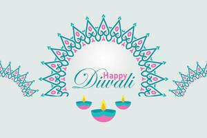 glücklich Diwali. Hintergrund mit Diwali Blume Elemente und Mandala Vektoren