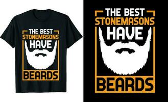 bäst stenhuggare ha skägg rolig stenhuggare lång ärm t-shirt eller stenhuggare t skjorta design eller skägg t-shirt design vektor