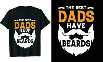 bäst pappor ha skägg rolig pappor lång ärm t-shirt eller pappor t skjorta design eller skägg t-shirt design vektor