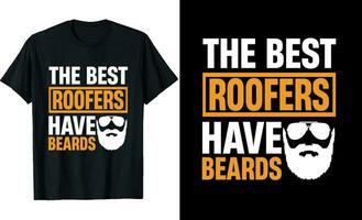 bäst takläggare ha skägg rolig takläggare lång ärm t-shirt eller takläggare t skjorta design eller skägg t-shirt design vektor