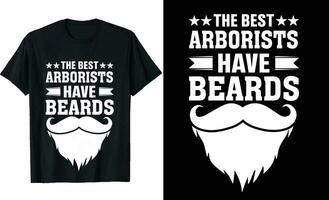 bäst arborister ha skägg rolig arborist lång ärm t-shirt eller arborister t skjorta design eller skägg t-shirt design vektor