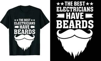 Beste Elektriker haben Bärte komisch Elektriker lange Ärmel T-Shirt oder Elektriker t Hemd Design oder Bärte T-Shirt Design vektor
