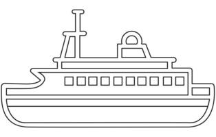 frakt fartyg linje vektor illustration, militär fartyg översikt vektor,