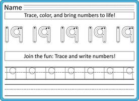 Rückverfolgung Arbeitsblätter zum Kinder Handschrift trainieren vektor