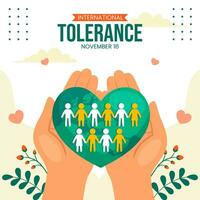 dag för tolerans social media illustration platt tecknad serie hand dragen mallar bakgrund vektor