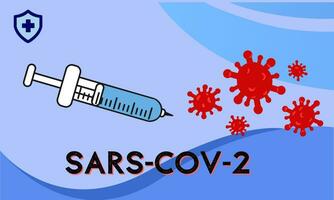 de ny korona virus SARS-CoV-2, de virus orsakar covid-19 detaljerad platt vektor illustration.