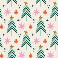 Weihnachten Muster. Weihnachten Digital Papier. Weihnachten nahtlos Muster. Weihnachten Baum Hintergrund vektor