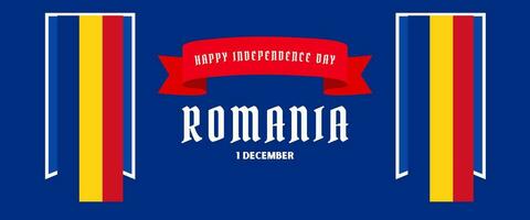 Rumänien National Tag zum Unabhängigkeit Tag Jubiläum, mit Karten von Rumänien und Hintergrund von Flagge Rumänien. Dezember 1 vektor