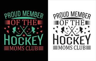 stolt av de hockey moms t skjorta design vektor