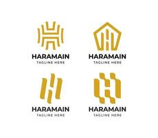einstellen von modern elegant Monogramm Brief h Logo Design Vorlage vektor