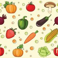 friska frukt och grönsaker sömlös mönster vektor