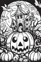 halloween tecknad serie färg illustration unge barn vektor bild