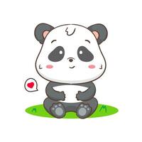 süß Panda Sitzung Karikatur Charakter. kawaii bezaubernd Tier Konzept Design. isoliert Weiß Hintergrund. Vektor Kunst Illustration