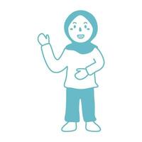 flickor bär hijab spelar lyckligt illustration vektor