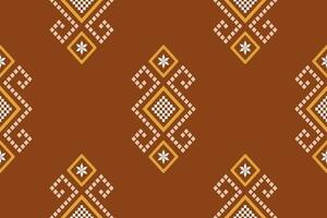 orange årgångar korsa sy traditionell etnisk mönster paisley blomma ikat bakgrund abstrakt aztec afrikansk indonesiska indisk sömlös mönster för tyg skriva ut trasa klänning matta gardiner och sarong vektor